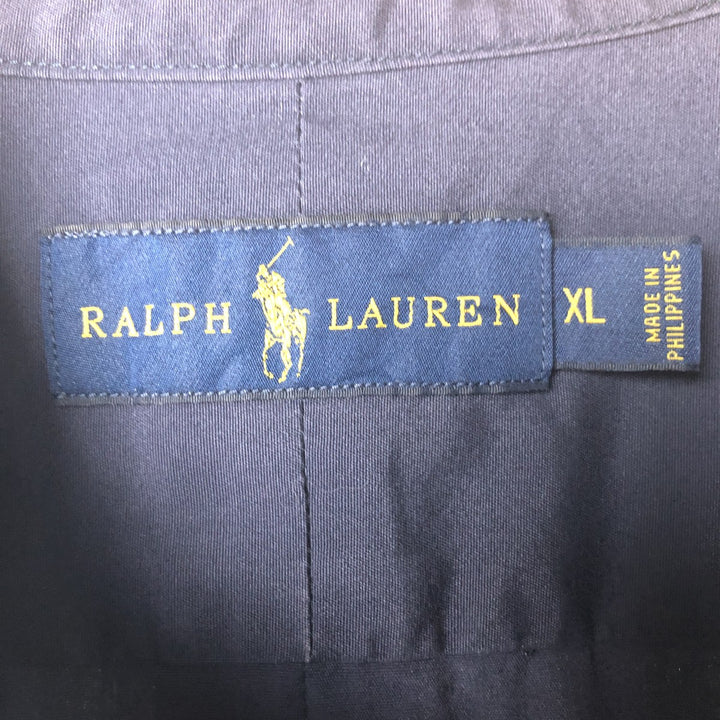 Ralph Lauren long sleeve button down shirt, men's XL size cotton navy blue type Vintage Second Hand