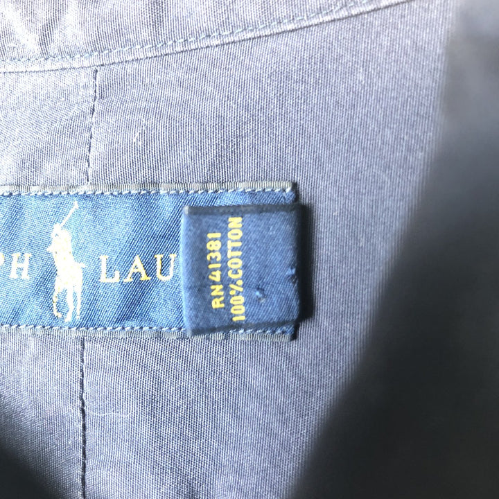 Ralph Lauren long sleeve button down shirt, men's XL size cotton navy blue type Vintage Second Hand