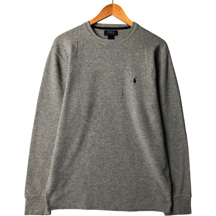 Ralph Lauren POLO RALPH LAUREN Thermal Long T-shirt Waffle Men's XL cotton gray type Vintage Second Hand