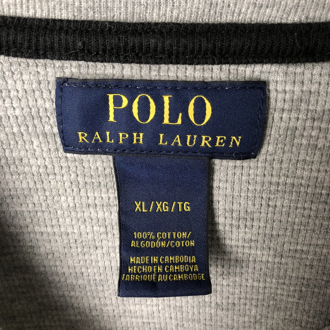 Ralph Lauren POLO RALPH LAUREN Thermal Long T-shirt Waffle Men's XL cotton gray type Vintage Second Hand