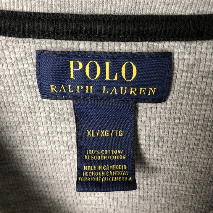 Ralph Lauren POLO RALPH LAUREN Thermal Long T-shirt Waffle Men's XL cotton gray type Vintage Second Hand