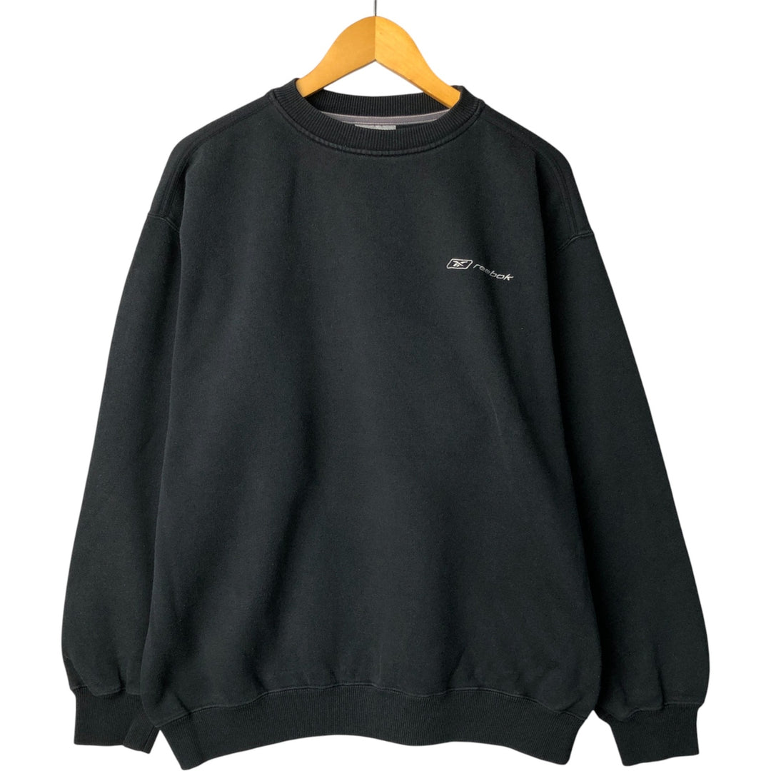 Reebok One-Point Logo Sweatshirt, Men's XL cotton black type Vintage Second Hand