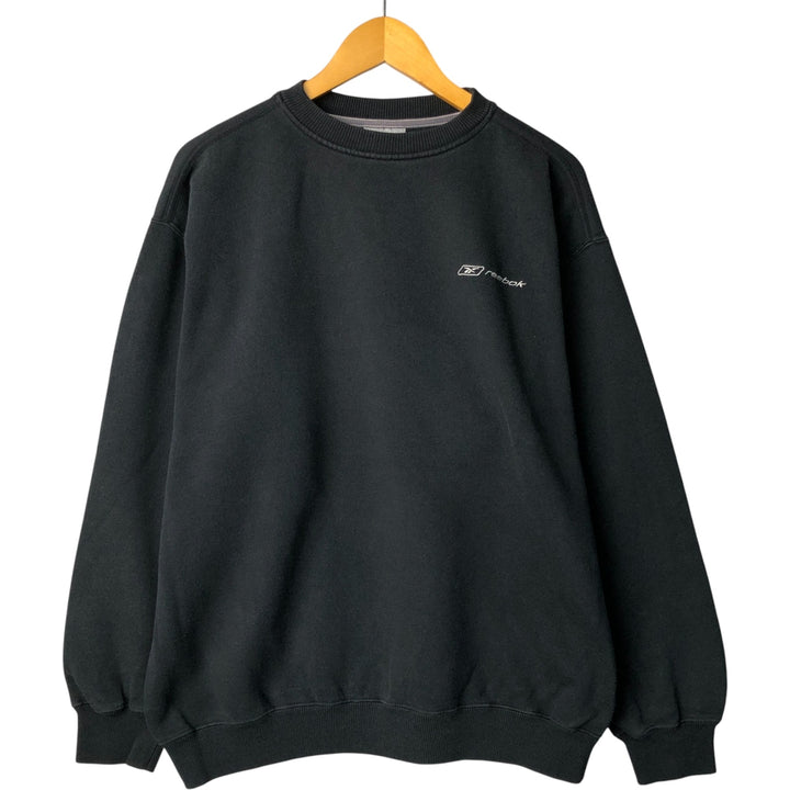 Reebok One-Point Logo Sweatshirt, Men's XL cotton black type Vintage Second Hand