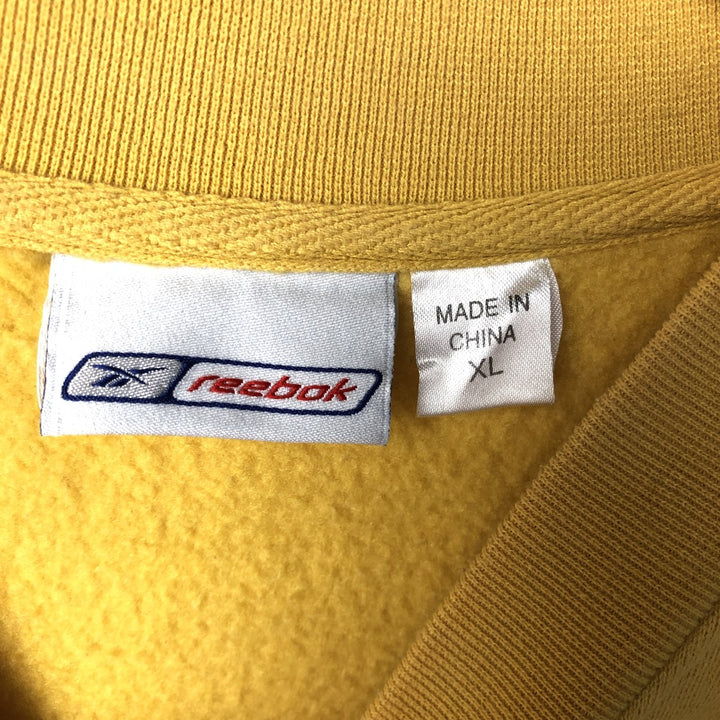 2000'S Reebok logo sweatshirt, men's size XL cotton yellow type Vintage Second Hand
