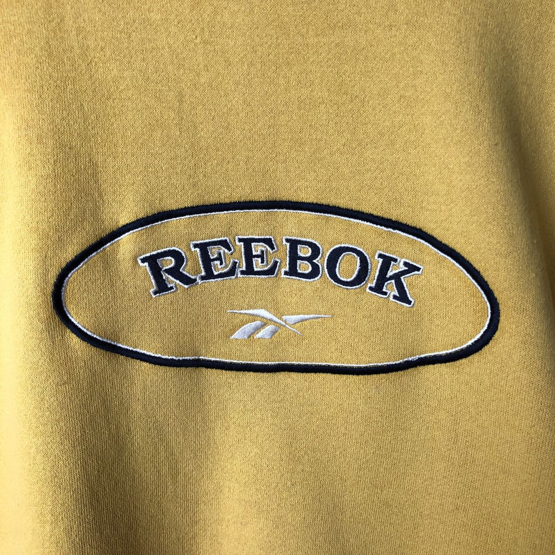 2000'S Reebok logo sweatshirt, men's size XL cotton yellow type Vintage Second Hand