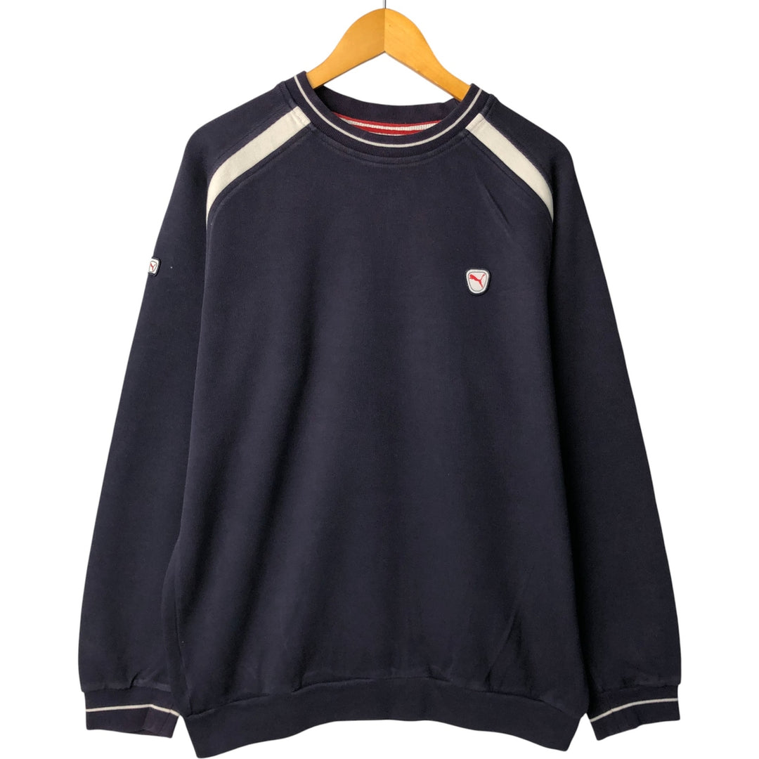 PUMA logo sweatshirt, men's size L unclear navy blue type Vintage Second Hand