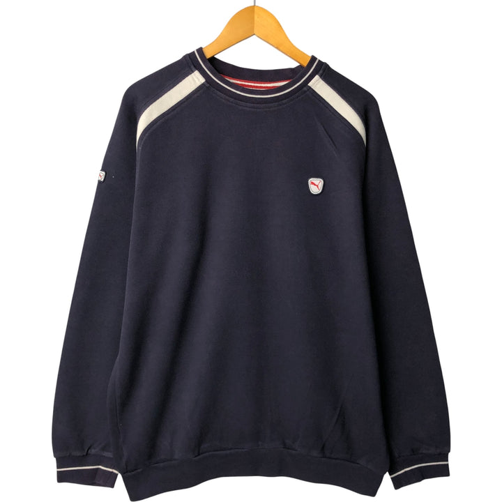 PUMA logo sweatshirt, men's size L unclear navy blue type Vintage Second Hand