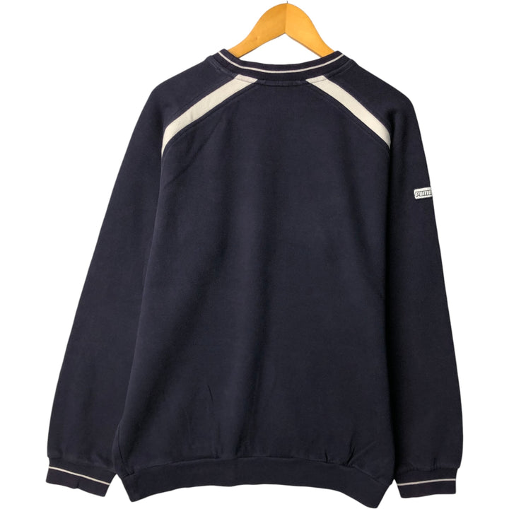 PUMA logo sweatshirt, men's size L unclear navy blue type Vintage Second Hand
