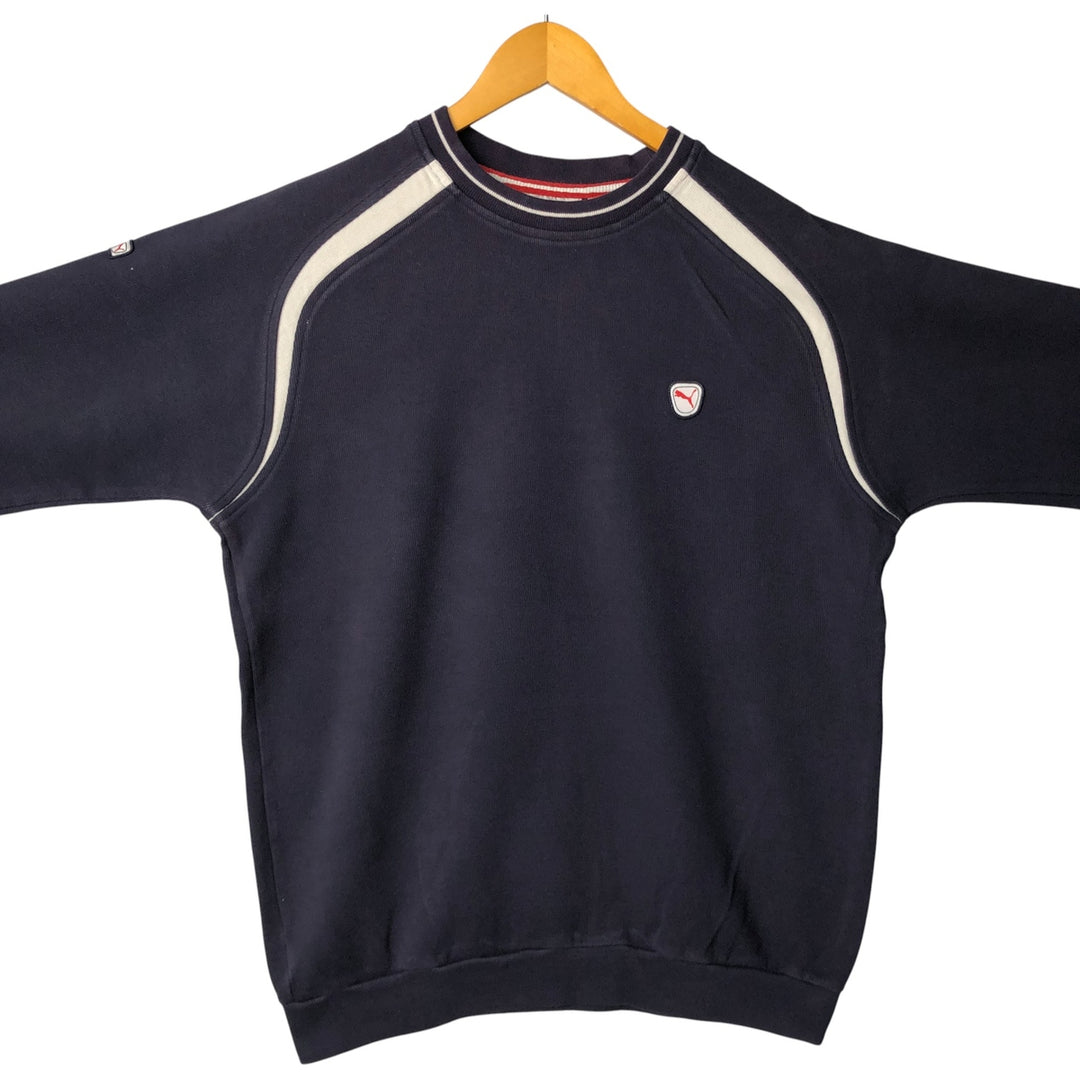 PUMA logo sweatshirt, men's size L unclear navy blue type Vintage Second Hand