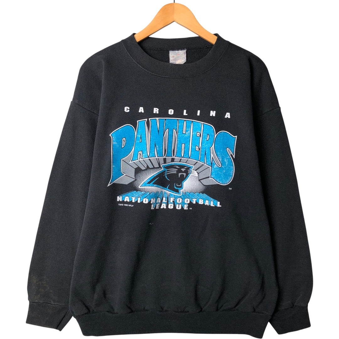 Vintage 90'S Spectator NFL Carolina Panthers Print Sweatshirt, Made in USA, Men's Size XL cotton black type Vintage Second Hand
