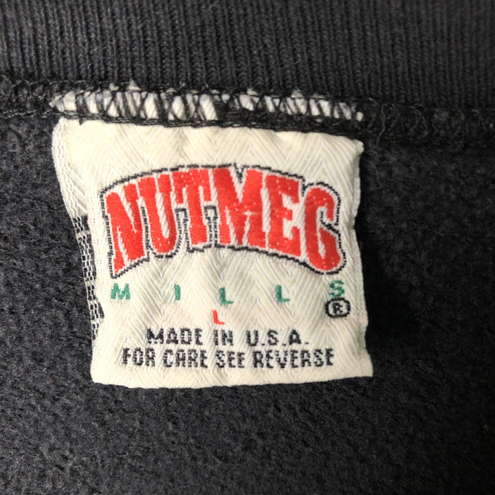90'S Nutmeg Mills NFL New York Giants Logo Sweatshirt, Made in USA, Men's Size L, Vintage cotton black type Vintage Second Hand