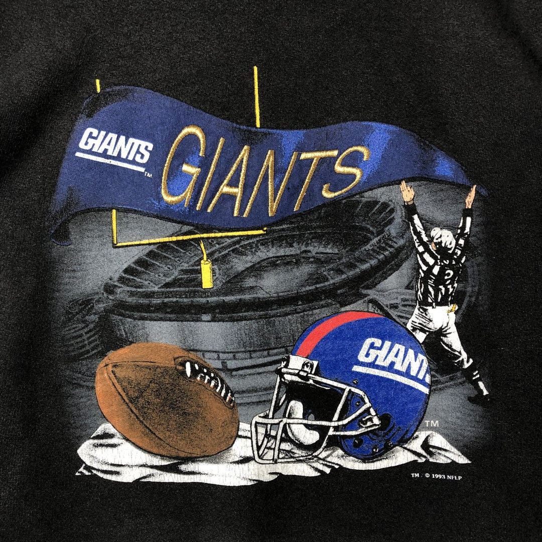 90'S Nutmeg Mills NFL New York Giants Logo Sweatshirt, Made in USA, Men's Size L, Vintage cotton black type Vintage Second Hand