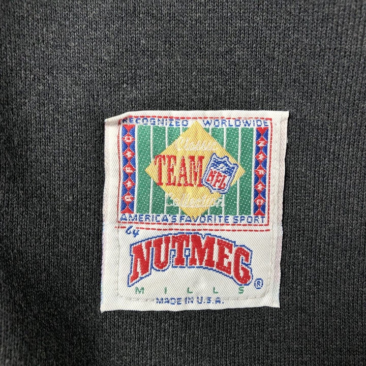 90'S Nutmeg Mills NFL New York Giants Logo Sweatshirt, Made in USA, Men's Size L, Vintage cotton black type Vintage Second Hand