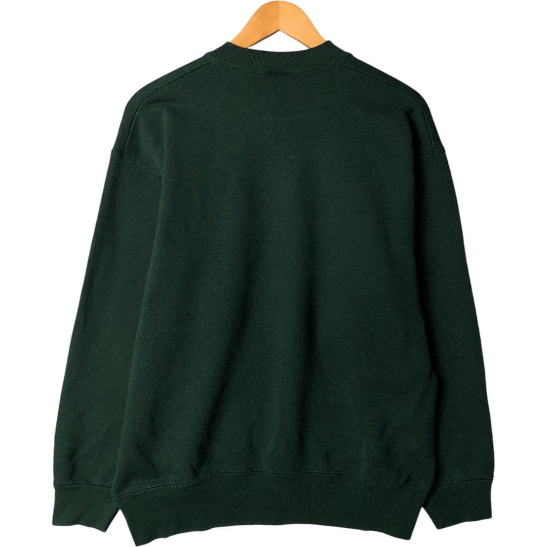 Vintage 90'S Fruit of the Loom Heavy Cotton College Sweatshirt, Made in USA, Men's Size L cotton Green type dark green Vintage Second Hand