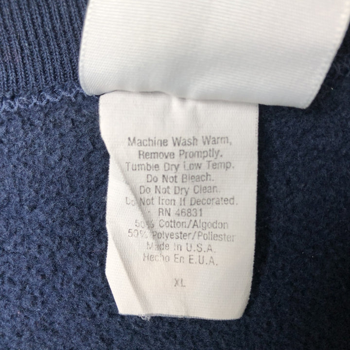 90'S SATURDAY'S HERO Notre Dame University College Sweatshirt, Made in USA, Men's Size XL cotton navy blue type Vintage Second Hand