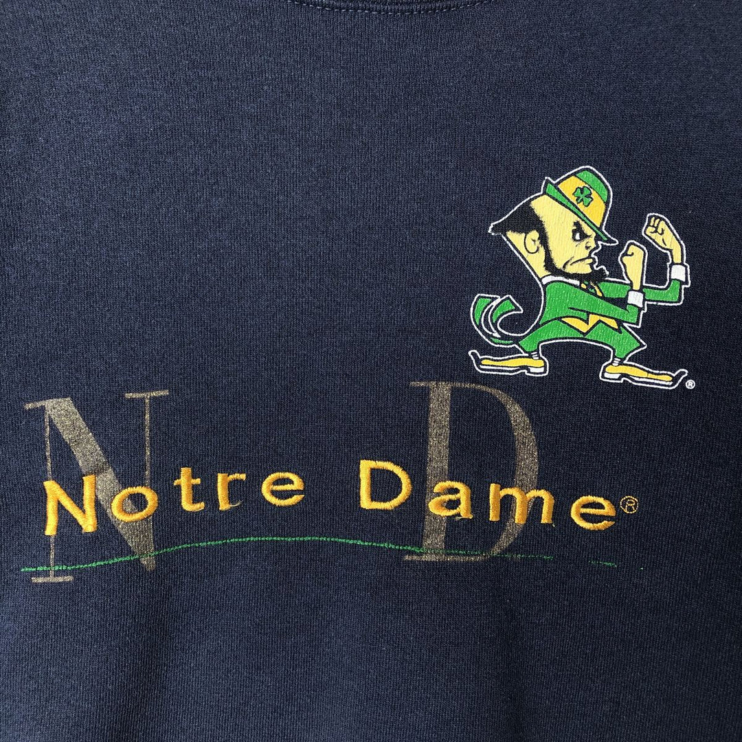 90'S SATURDAY'S HERO Notre Dame University College Sweatshirt, Made in USA, Men's Size XL cotton navy blue type Vintage Second Hand