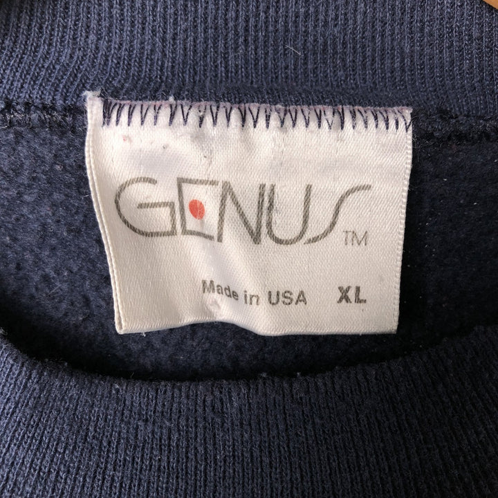 Vintage 90'S GENUS MICHIGAN college sweatshirt, made in the USA, men's size XL cotton navy blue type Vintage Second Hand