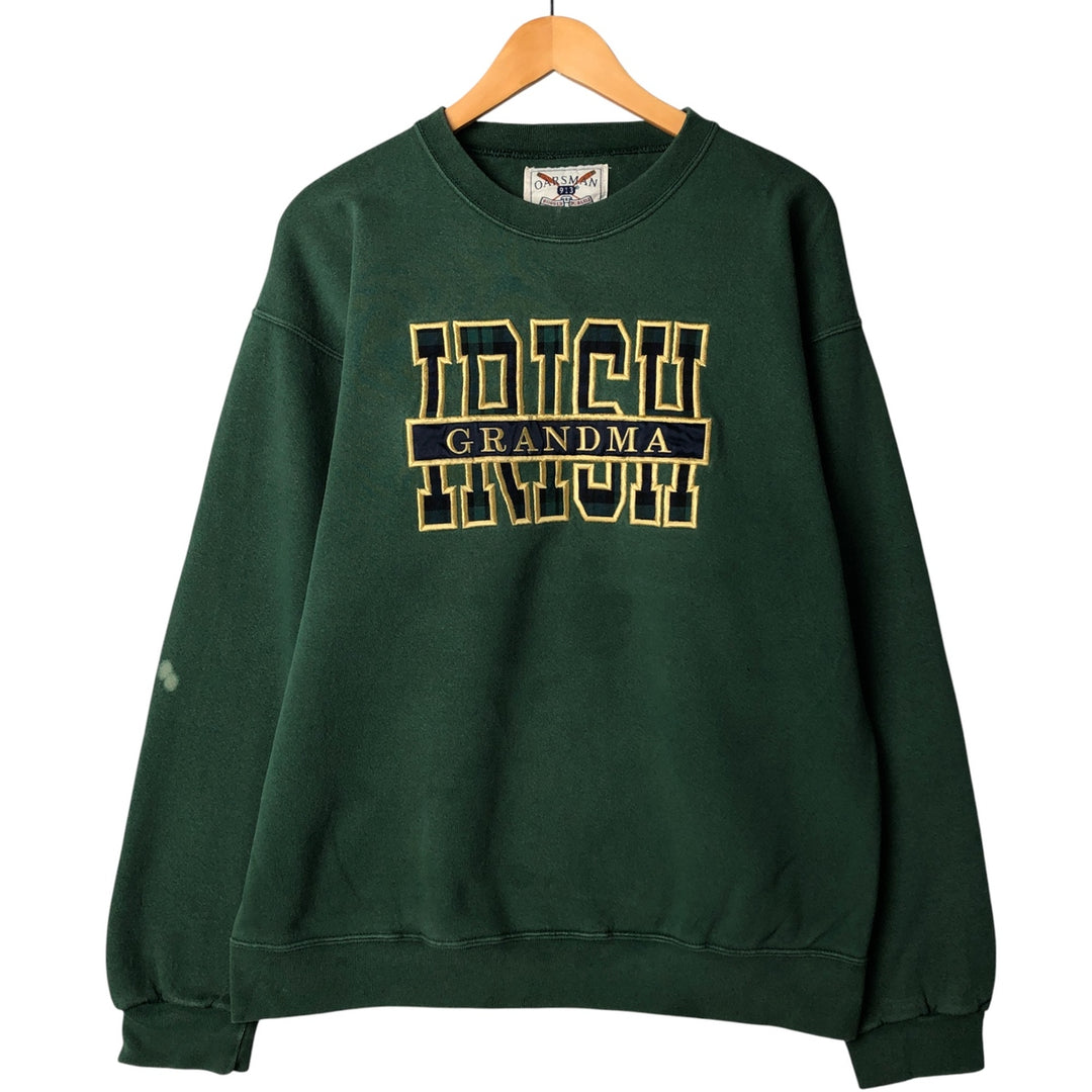 Vintage OARSMAN college sweatshirt, made in the USA, size L, men's size L cotton green type Vintage Second Hand