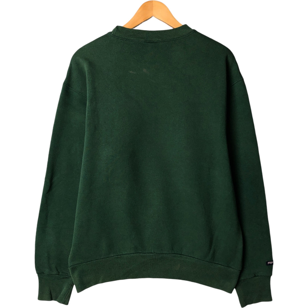 Vintage 90'S Jansport college sweatshirt, made in the USA, size L, men's cotton green type Vintage Second Hand