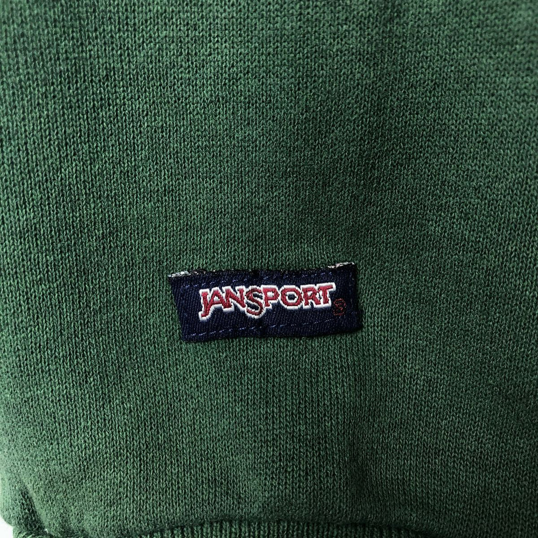 Vintage 90'S Jansport college sweatshirt, made in the USA, size L, men's cotton green type Vintage Second Hand