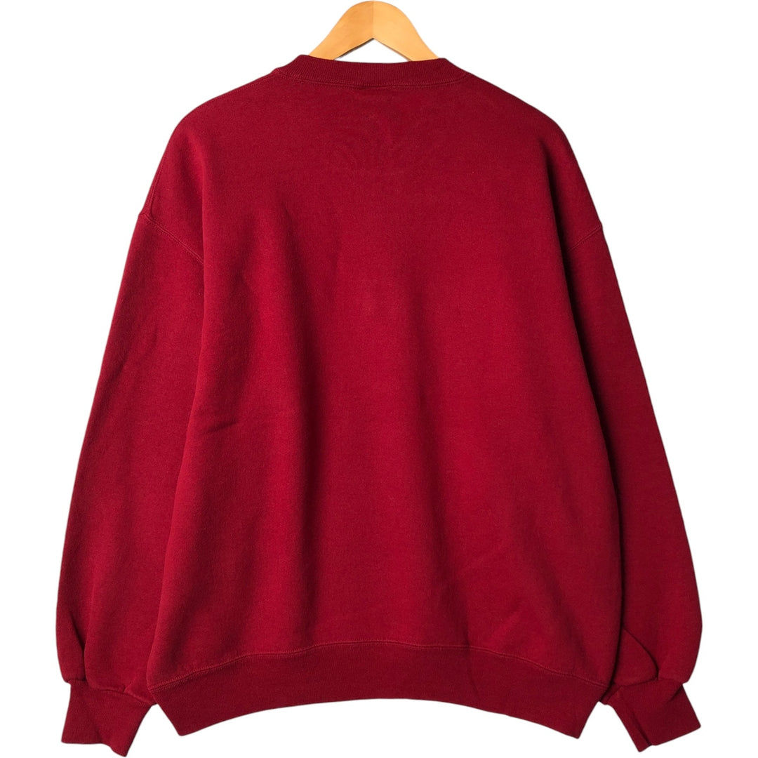 90'S Russell College Sweatshirt, Made in USA, Men's XL, Vintage cotton wine-red Vintage Second Hand