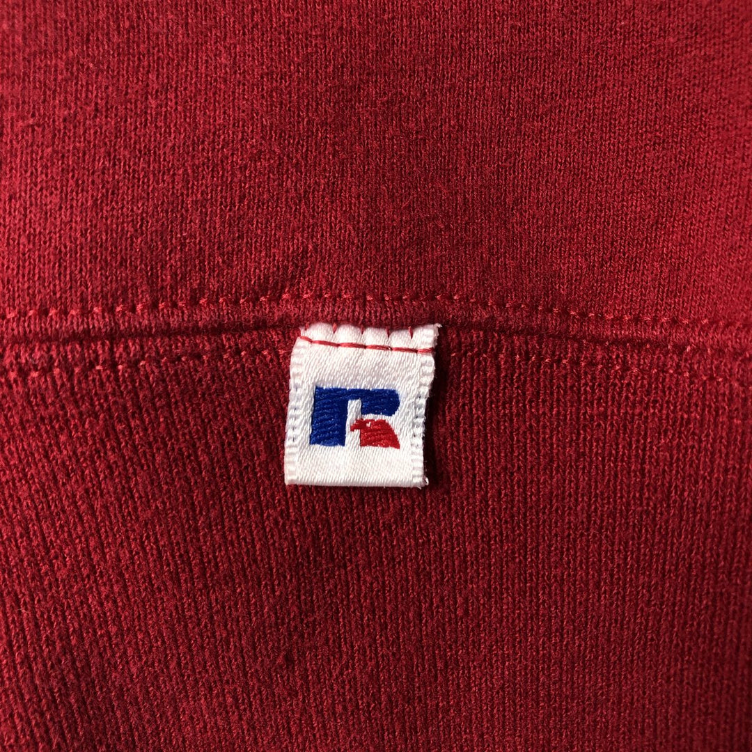 90'S Russell College Sweatshirt, Made in USA, Men's XL, Vintage cotton wine-red Vintage Second Hand