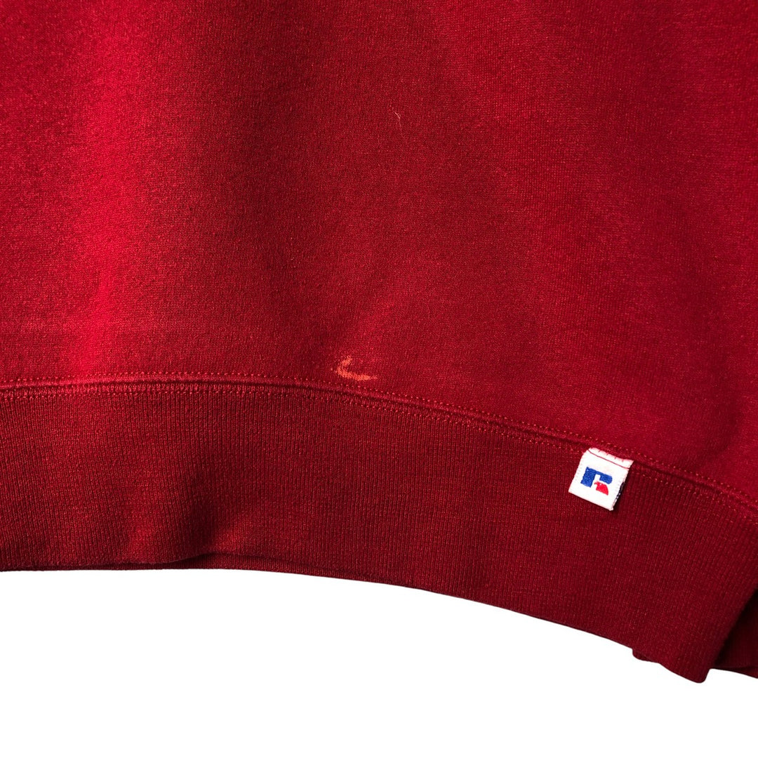 90'S Russell College Sweatshirt, Made in USA, Men's XL, Vintage cotton wine-red Vintage Second Hand