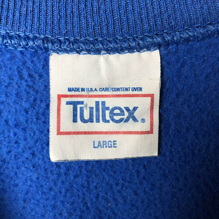 Vintage 1980'S Tultex college sweatshirt, made in the USA, size L, men's cotton blue type Vintage Second Hand