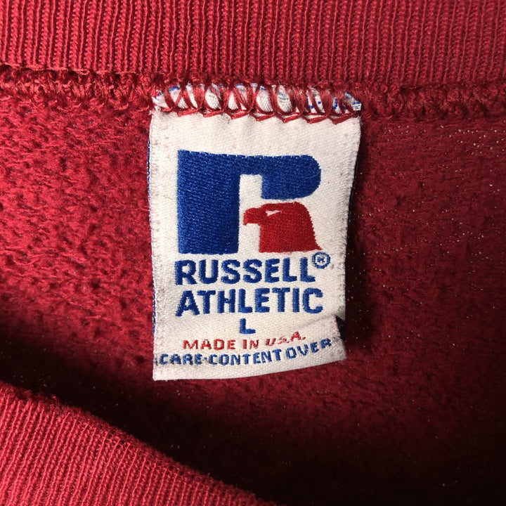 90'S Russell College Sweatshirt, Made in USA, Men's L, Vintage unclear red type Vintage Second Hand