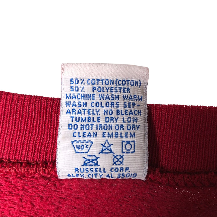 90'S Russell College Sweatshirt, Made in USA, Men's L, Vintage unclear red type Vintage Second Hand