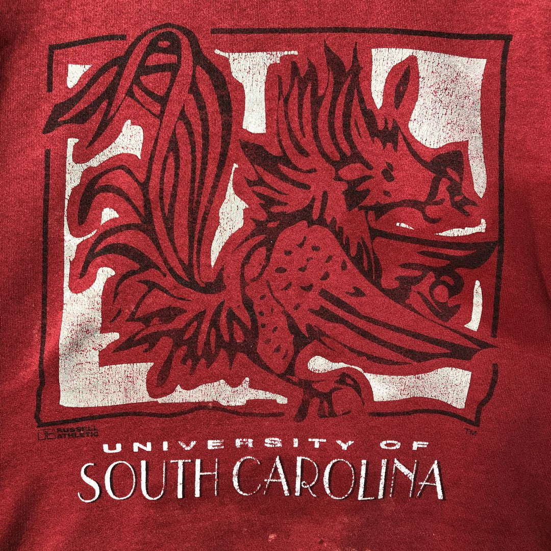 90'S Russell College Sweatshirt, Made in USA, Men's L, Vintage unclear red type Vintage Second Hand