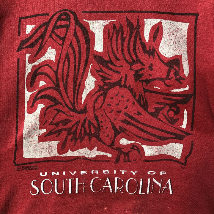 90'S Russell College Sweatshirt, Made in USA, Men's L, Vintage unclear red type Vintage Second Hand