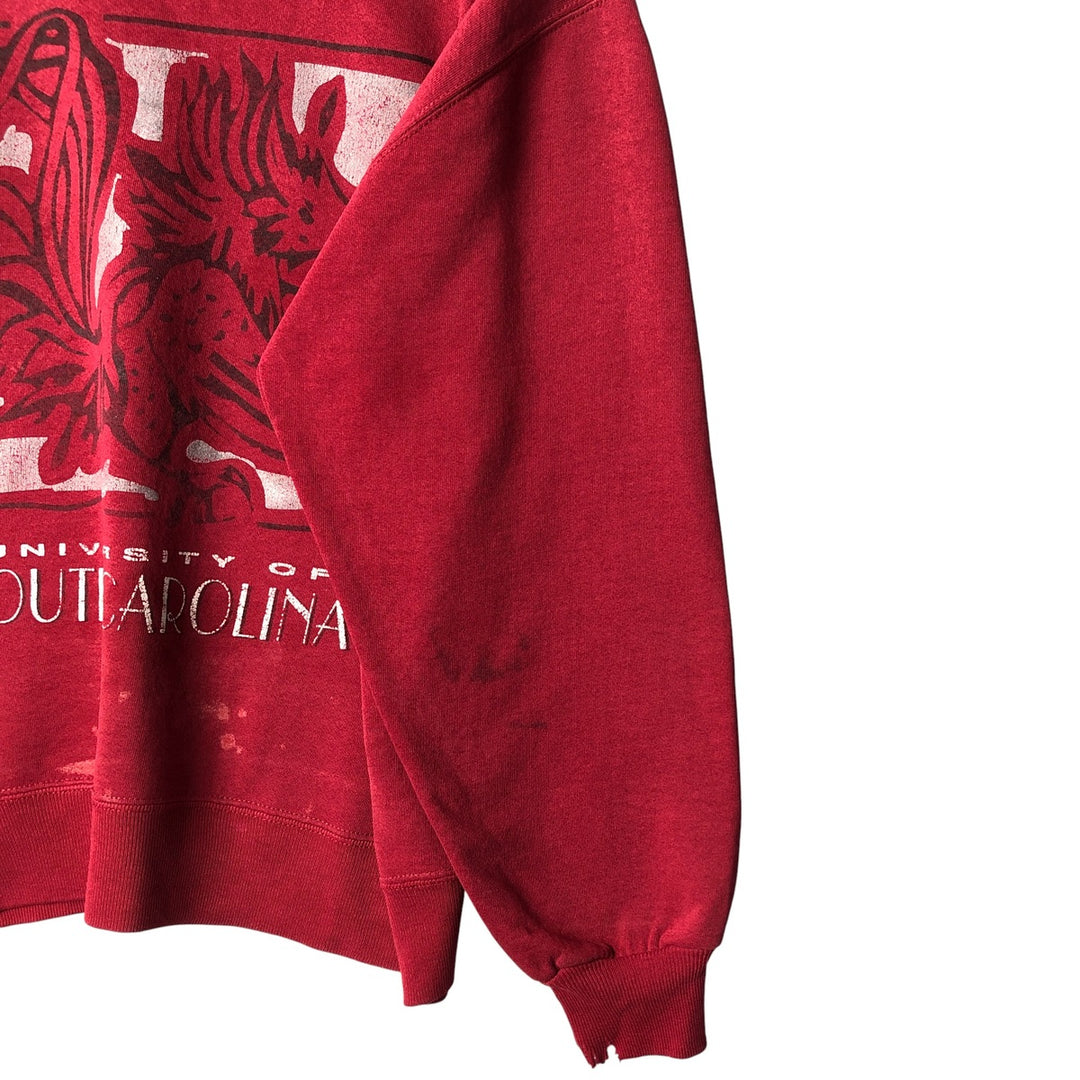 90'S Russell College Sweatshirt, Made in USA, Men's L, Vintage unclear red type Vintage Second Hand