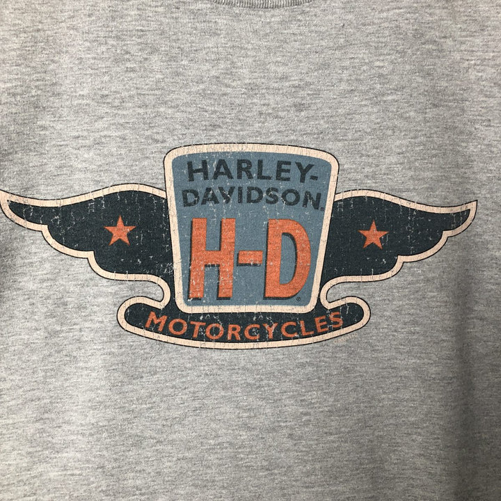 Harley-Davidson Motorcycle Bike T-shirt Made in USA Men's L size cotton gray type Vintage Second Hand