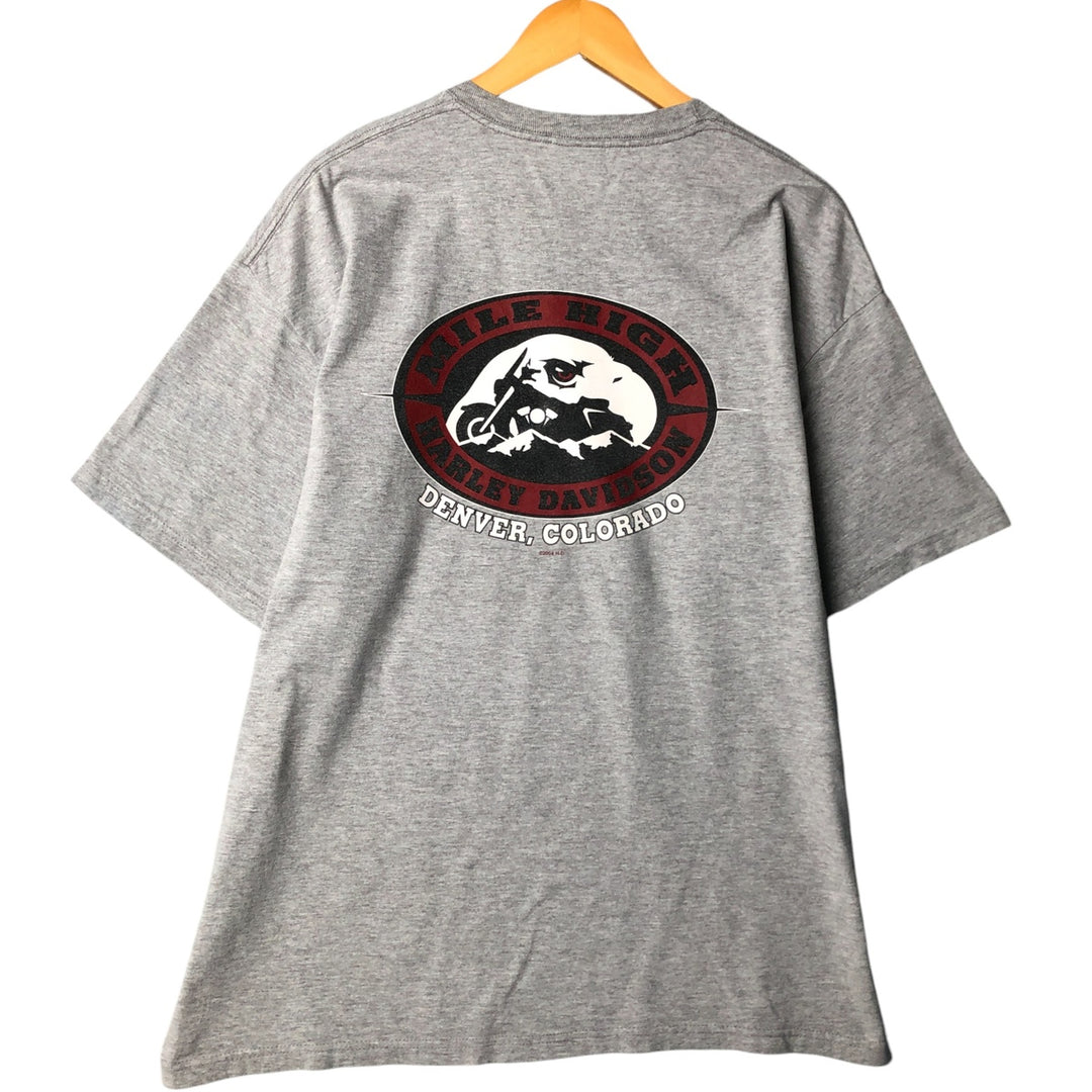 00'S Harley-Davidson Pin-up Girl Motorcycle Bike T-shirt Made in USA Men's XL cotton gray type Vintage Second Hand