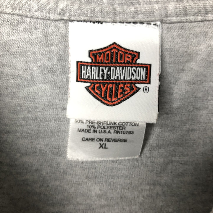 00'S Harley-Davidson Pin-up Girl Motorcycle Bike T-shirt Made in USA Men's XL cotton gray type Vintage Second Hand