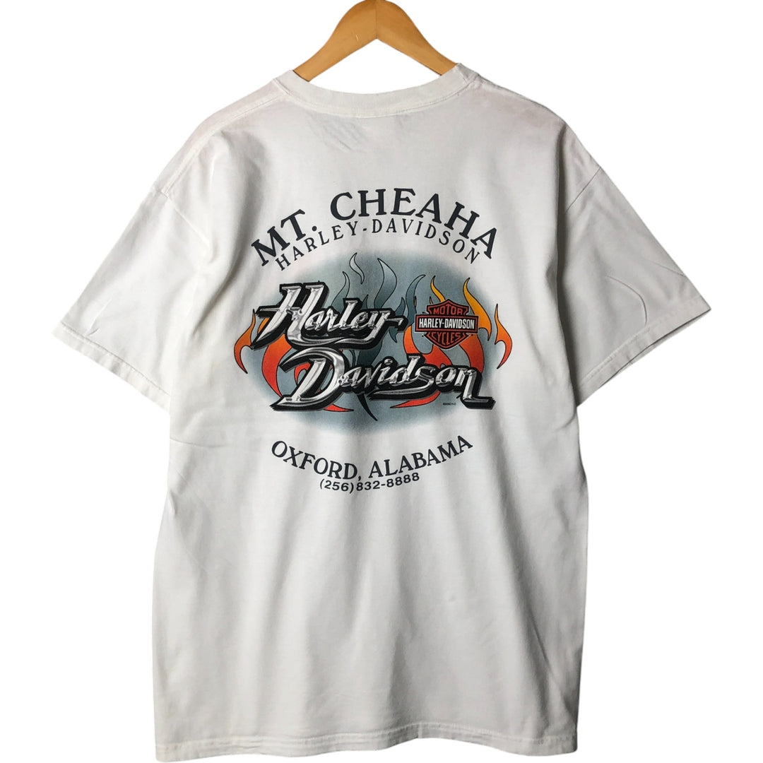 00'S Harley-Davidson Motorcycle Bike T-shirt Made in USA Men's L size cotton white type Vintage Second Hand