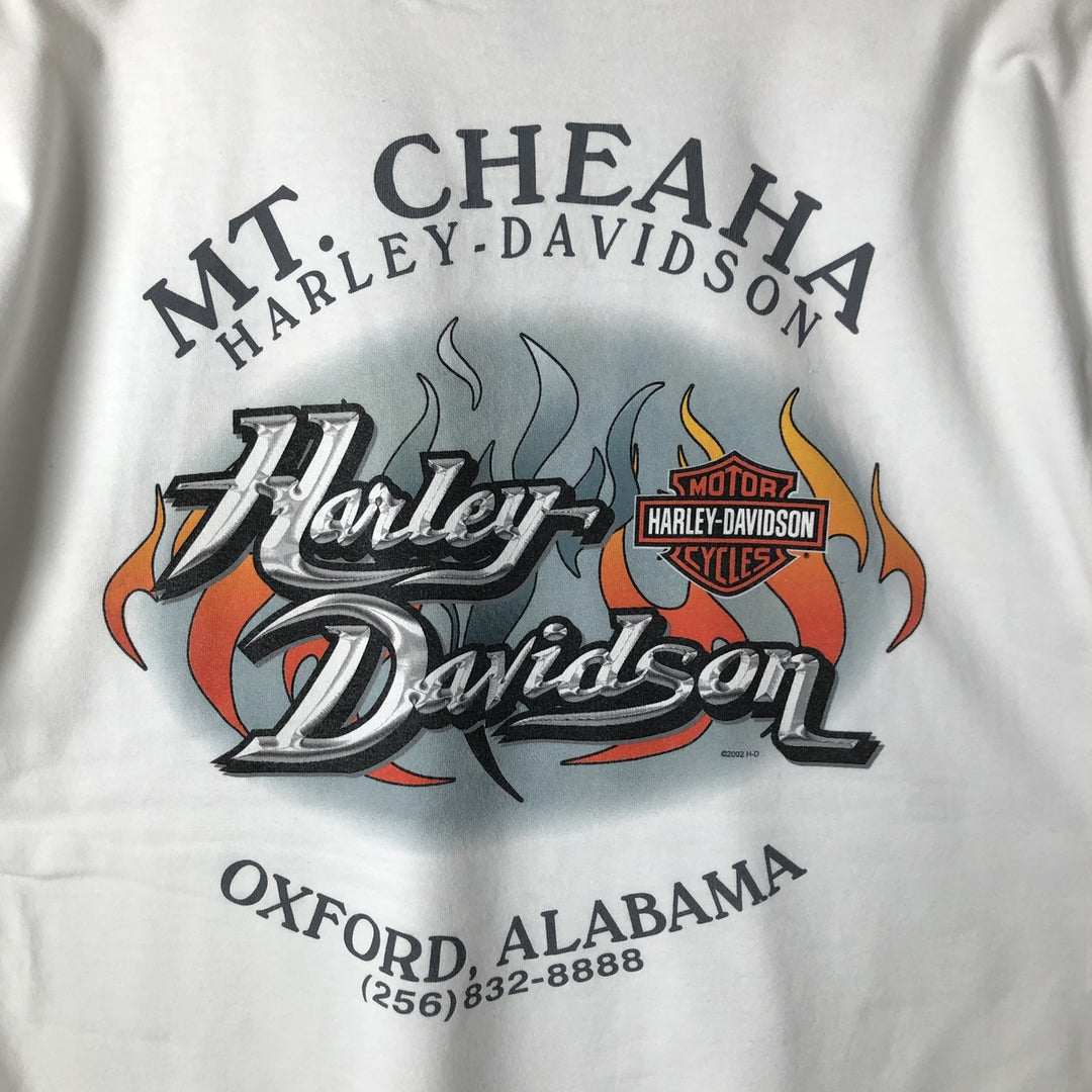 00'S Harley-Davidson Motorcycle Bike T-shirt Made in USA Men's L size cotton white type Vintage Second Hand