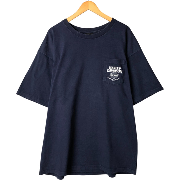 00'S Harley-Davidson Motorcycle Bike T-shirt Men's XL size unclear navy blue type Vintage Second Hand