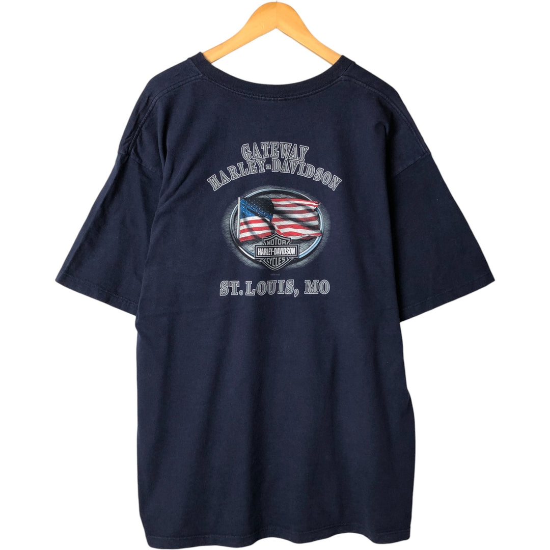 00'S Harley-Davidson Motorcycle Bike T-shirt Men's XL size unclear navy blue type Vintage Second Hand