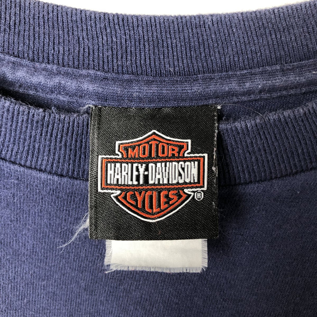 00'S Harley-Davidson Motorcycle Bike T-shirt Men's XL size unclear navy blue type Vintage Second Hand