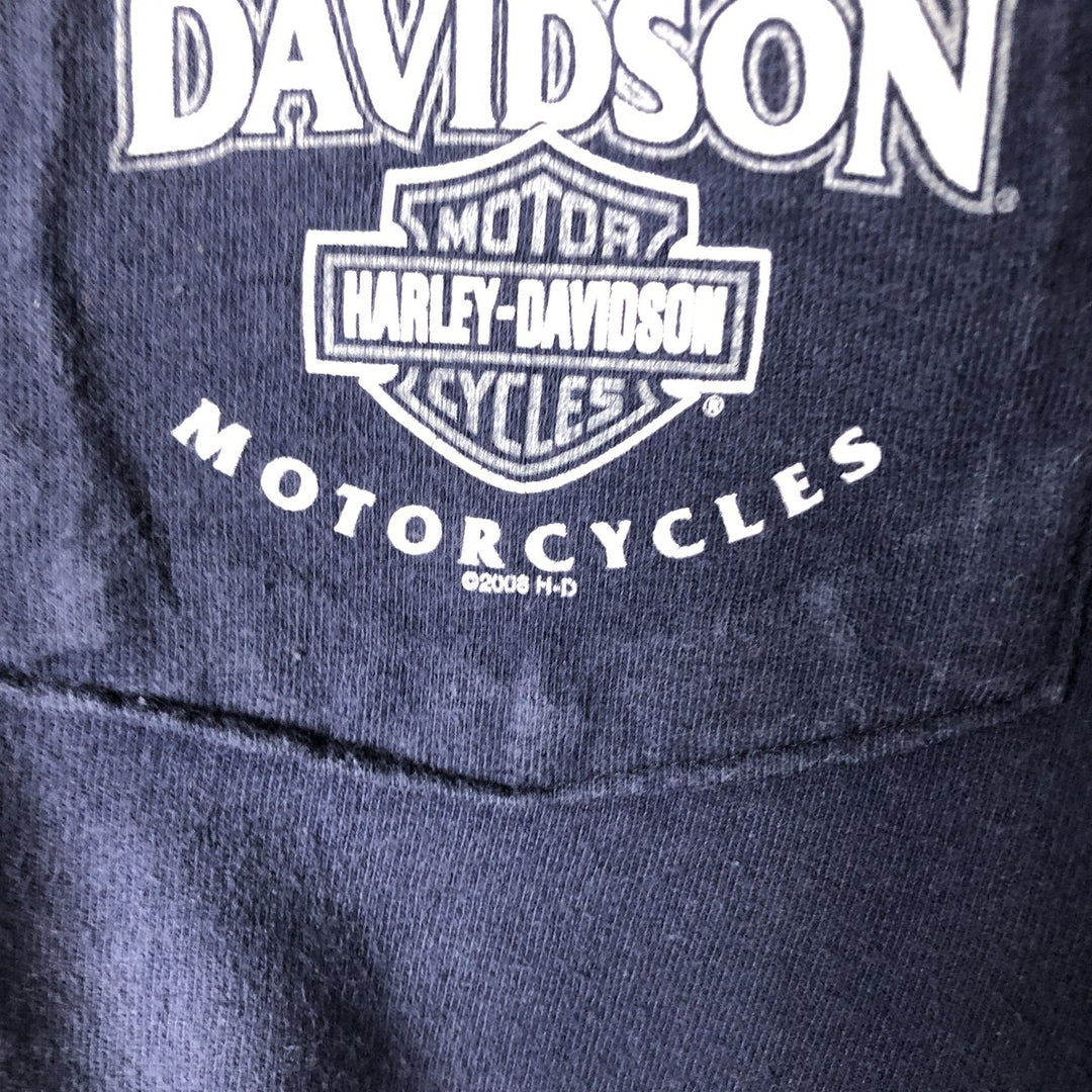 00'S Harley-Davidson Motorcycle Bike T-shirt Men's XL size unclear navy blue type Vintage Second Hand