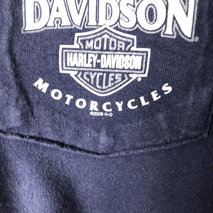 00'S Harley-Davidson Motorcycle Bike T-shirt Men's XL size unclear navy blue type Vintage Second Hand