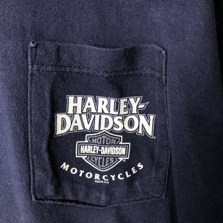 00'S Harley-Davidson Motorcycle Bike T-shirt Men's XL size unclear navy blue type Vintage Second Hand