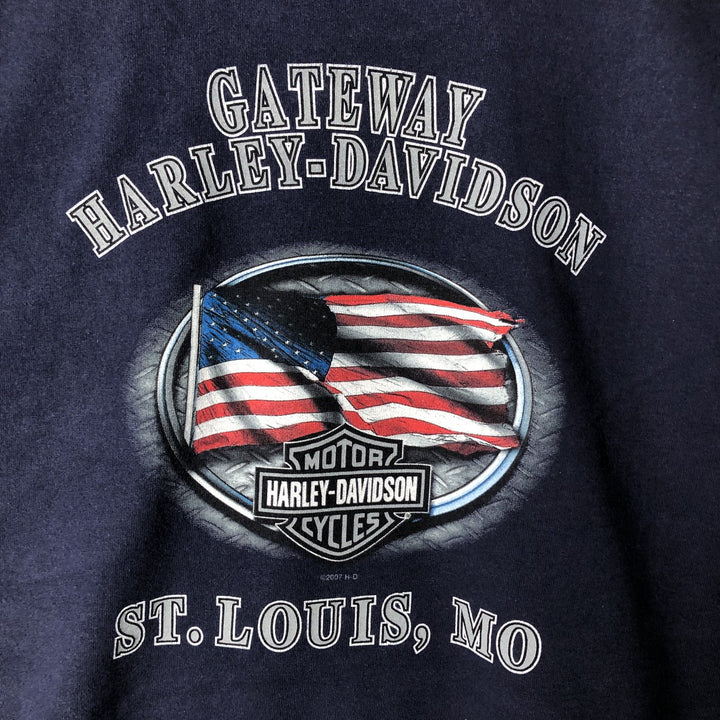 00'S Harley-Davidson Motorcycle Bike T-shirt Men's XL size unclear navy blue type Vintage Second Hand