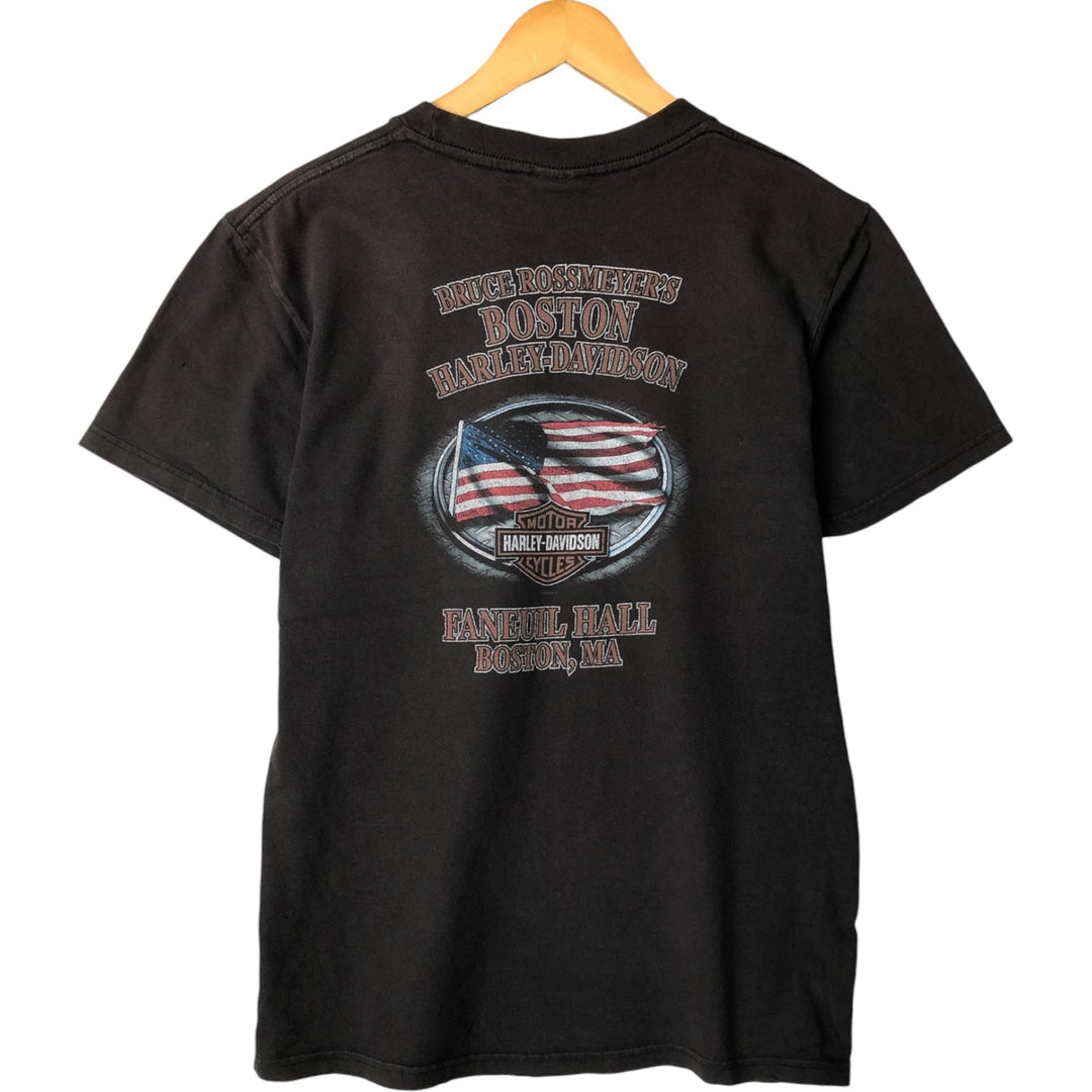 00'S Harley-Davidson Motorcycle Bike T-shirt Men's M size cotton Charcoal Vintage Second Hand