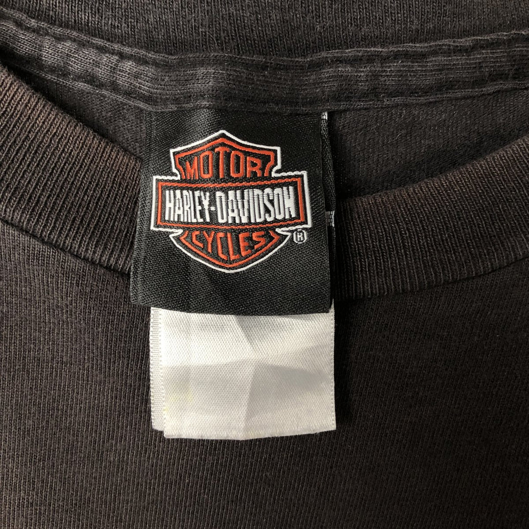 00'S Harley-Davidson Motorcycle Bike T-shirt Men's M size cotton Charcoal Vintage Second Hand