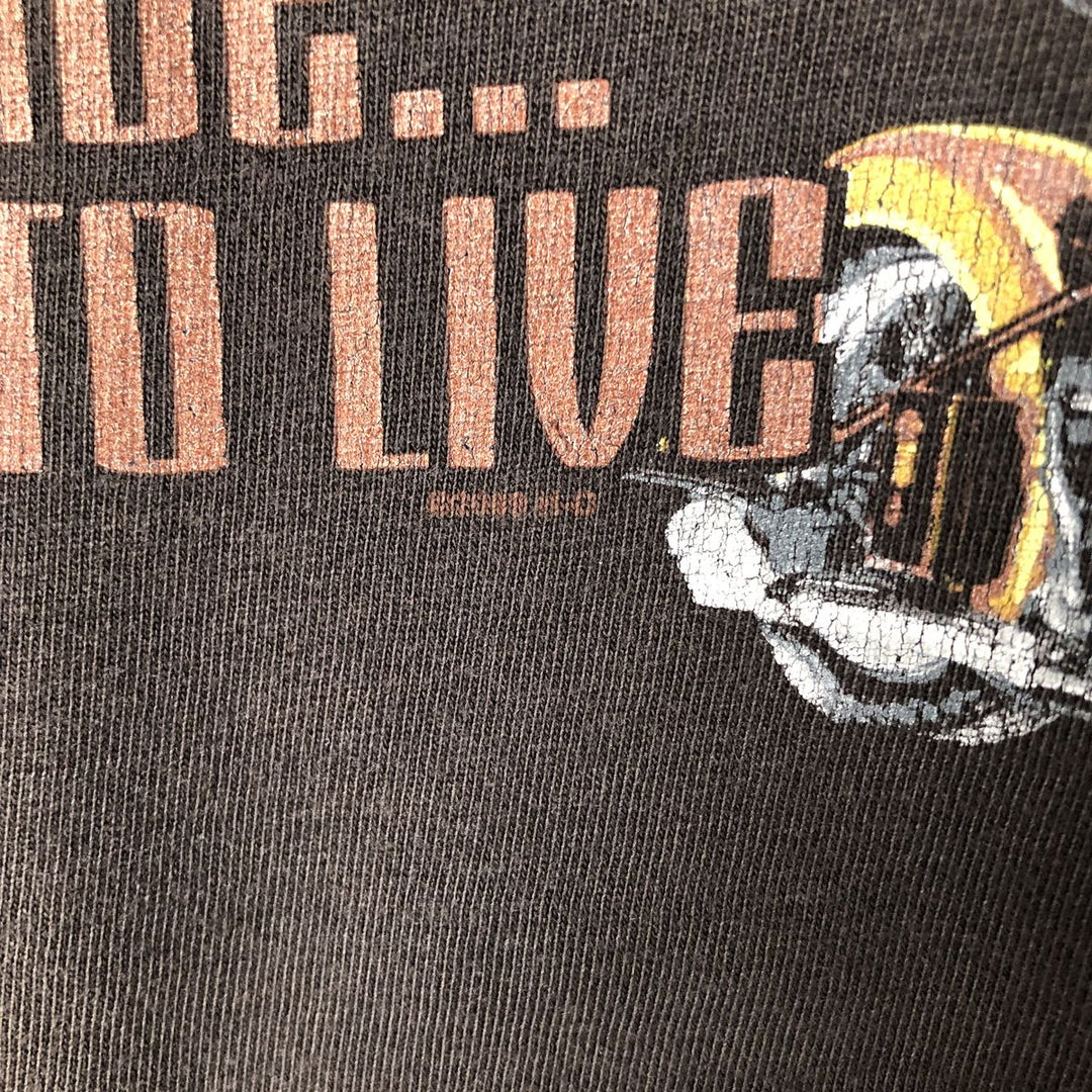 00'S Harley-Davidson Motorcycle Bike T-shirt Men's M size cotton Charcoal Vintage Second Hand