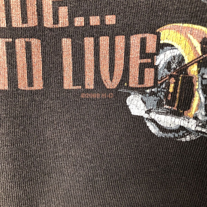 00'S Harley-Davidson Motorcycle Bike T-shirt Men's M size cotton Charcoal Vintage Second Hand