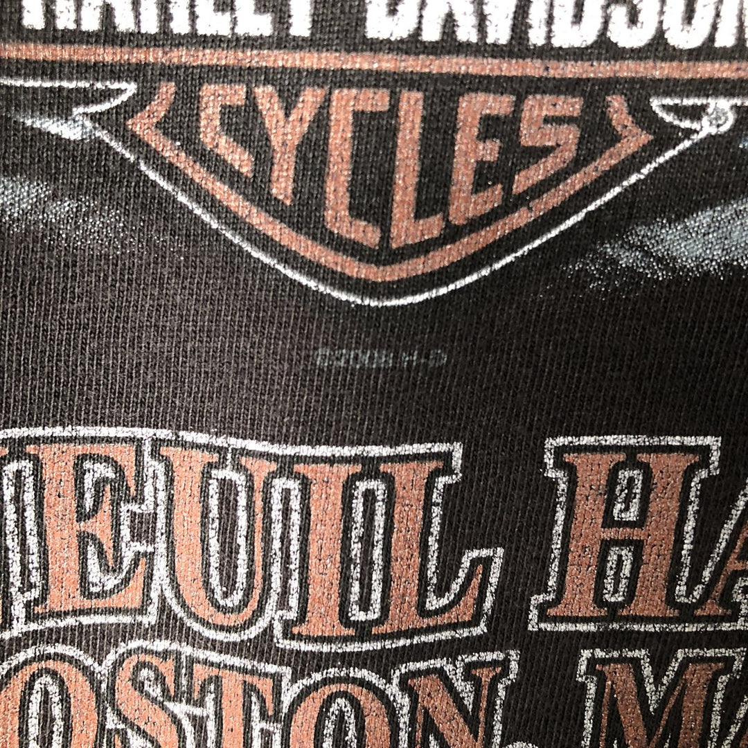 00'S Harley-Davidson Motorcycle Bike T-shirt Men's M size cotton Charcoal Vintage Second Hand